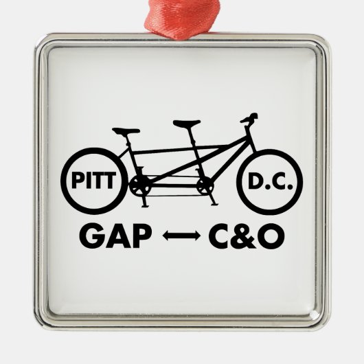 Grote Allegheny Passage C & O Kanaaljaagpad Tandem Metalen Ornament (Voorkant)