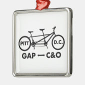 Grote Allegheny Passage C & O Kanaaljaagpad Tandem Metalen Ornament (Links)
