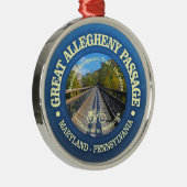Grote Allegheny Passage (fietsen c) Metalen Ornament (Rechts)