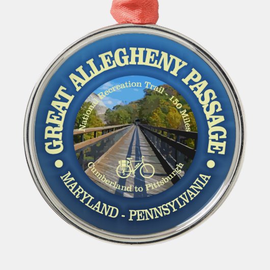 Grote Allegheny Passage (fietsen c) Metalen Ornament (Voorkant)