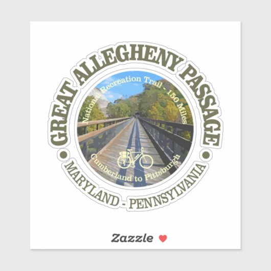 Grote Allegheny Passage (fietsen c) Sticker (Vel)