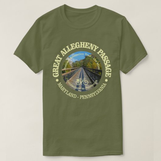 Grote Allegheny Passage (fietsen c) T-shirt (Design voorkant)