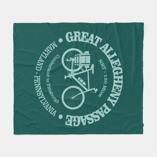Grote Allegheny Passage (fietsen) Fleece Deken (Voorkant (Horizontaal))
