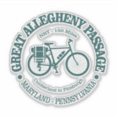 Grote Allegheny Passage (fietsen) Sticker (Voorkant)