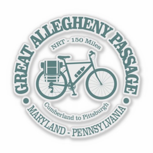 Grote Allegheny Passage (fietsen) Sticker (Voorkant)