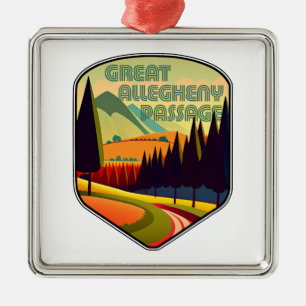 Grote Allegheny Passage Kleuren Metalen Ornament