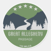 Grote Allegheny Passage Ronde Sticker (Voorkant)