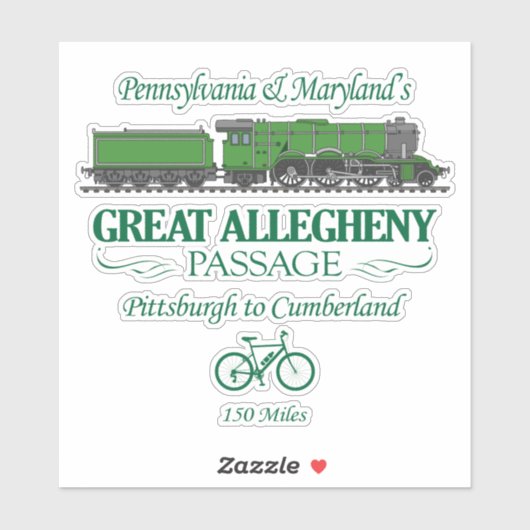 Grote Allegheny Passage (RT2) Sticker (Vel)
