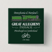 Grote Allegheny Passage (RT2) Vierkante Button 5,1 Cm (Voorkant)