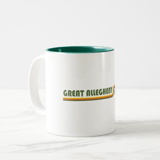 Grote Allegheny Passage Tweekleurige Koffiemok (Voorkant links)