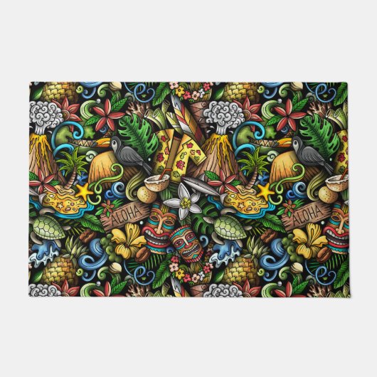 Grote ALOHA Tropische Deurmat (Voorkant)