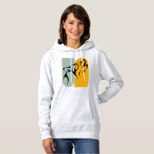 Grote Alpha Retro Grijze Maan Wolf Howling Design Hoodie (Voorkant volledig)