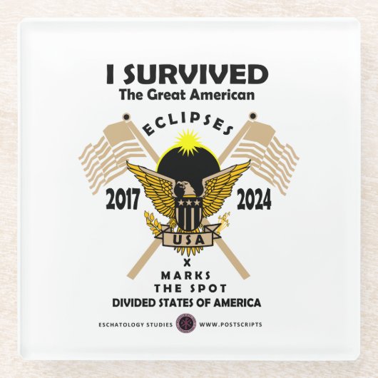 Grote Amerikaanse clipés Glazen Onderzetter (Voorkant)