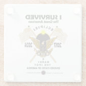 Grote Amerikaanse clipés Glazen Onderzetter (Achterkant)