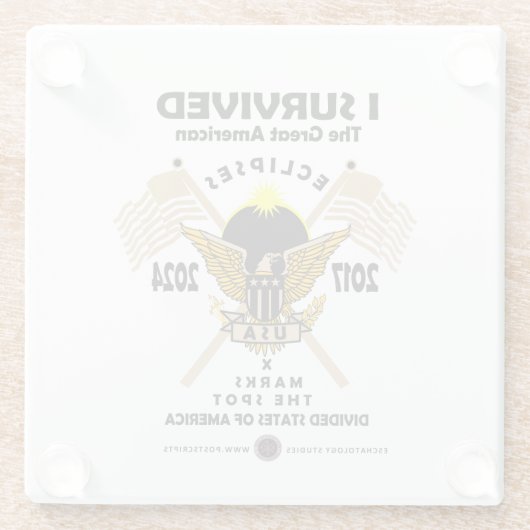 Grote Amerikaanse clipés Glazen Onderzetter (Achterkant)