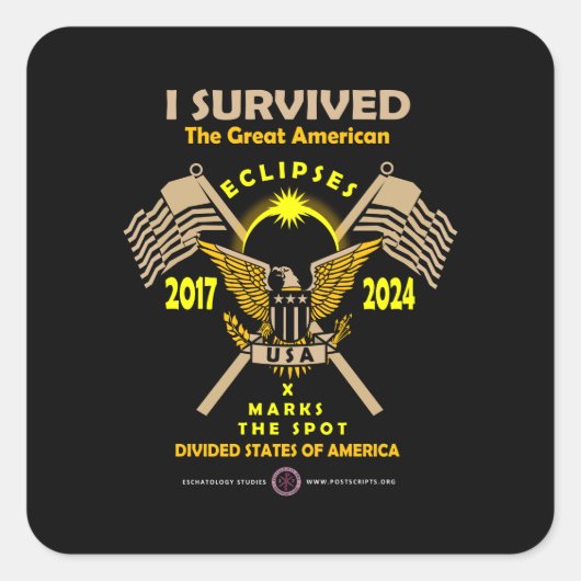 Grote Amerikaanse clipés Vierkante Sticker (Voorkant)