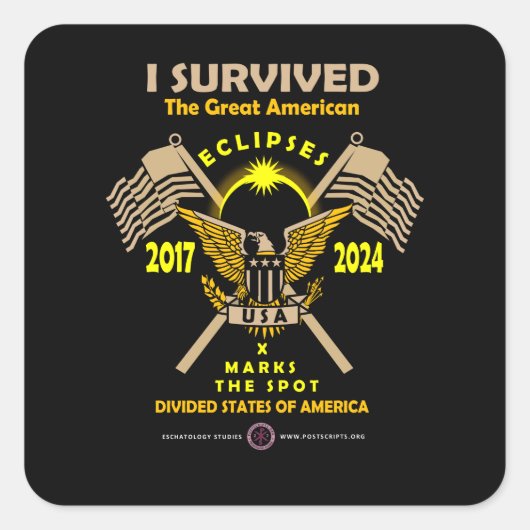 Grote Amerikaanse clipés Vierkante Sticker (Voorkant)