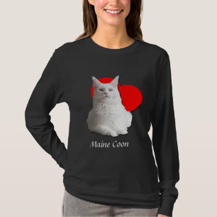 Grote Amerikaanse Maine Coon Cat Love Heart Moggy  T-shirt