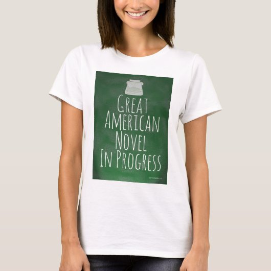 Grote Amerikaanse roman in uitvoering Schrijver Mo T-shirt (Voorkant)