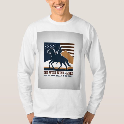 Grote Amerikaanse Roundup shirt, westerne jurk shi T-shirt (Voorkant)
