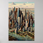 Grote Amerikaanse stad | AI Art Poster (Voorkant)