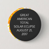 Grote Amerikaanse totale zonnecrisis aanpasbaar Ronde Button 5,7 Cm (Voorkant)