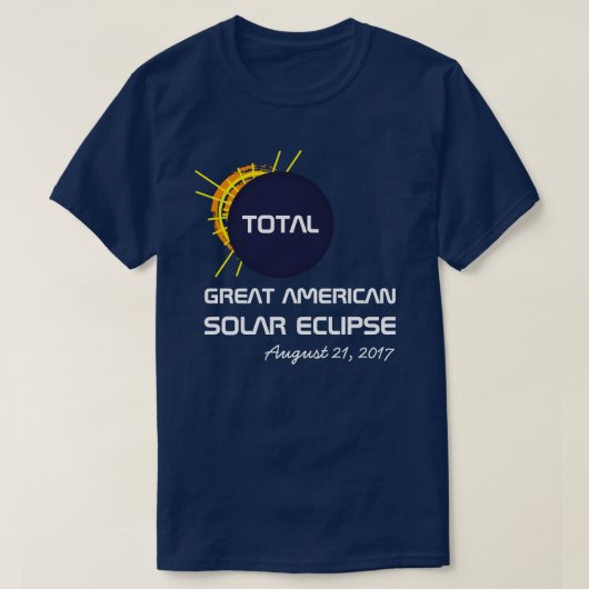 Grote Amerikaanse totale zonnecrisis aanpasbaar T-shirt (Design voorkant)