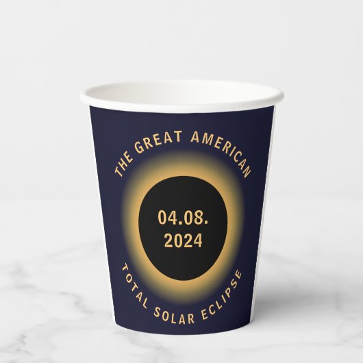 Grote Amerikaanse totale zonsverduistering 8 april Papieren Bekers (Achterkant)