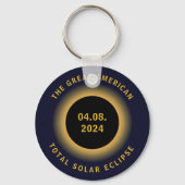 Grote Amerikaanse totale zonsverduistering 8 april Sleutelhanger (Achterkant)