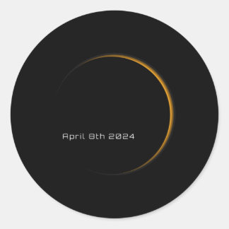 Grote Amerikaanse totale zonsverduistering april 8 Ronde Sticker