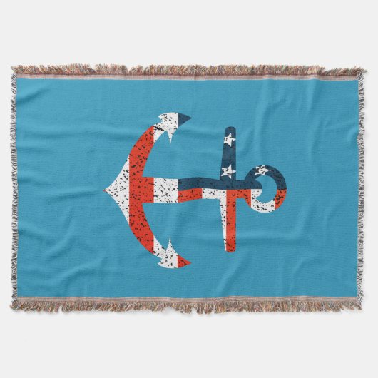 Grote Amerikaanse vlag anker Deken (Voorkant)