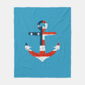 Grote Amerikaanse vlag anker Fleece Deken (Voorkant)