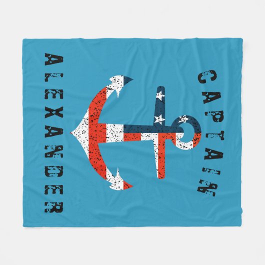 Grote Amerikaanse vlag anker Fleece Deken (Voorkant (Horizontaal))