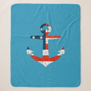 Grote Amerikaanse vlag anker Sherpa Deken