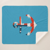 Grote Amerikaanse vlag anker Sherpa Deken (Voorkant (horizontaal))