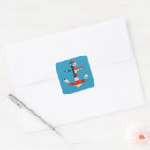 Grote Amerikaanse vlag anker Vierkante Sticker (Envelop)