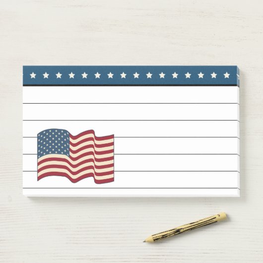 Grote Amerikaanse vlag Post merkt het op Post-it® Notes (Op bureau)