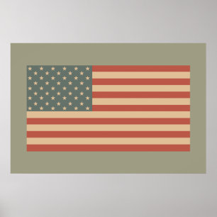 Grote  Amerikaanse vlag Wall Art Poster