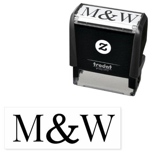 Grote Ampersand Paar Bruiloft 2 Initiaal Monogram Zelfinktende Stempel (In situ)