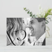 Grote Ampersand Zwart Whit Save the Date Foto Kaar Kaart (Staand voorkant)