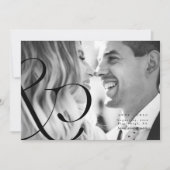 Grote ampersand zwarte witte save the date fotokaa kaart (Voorkant)