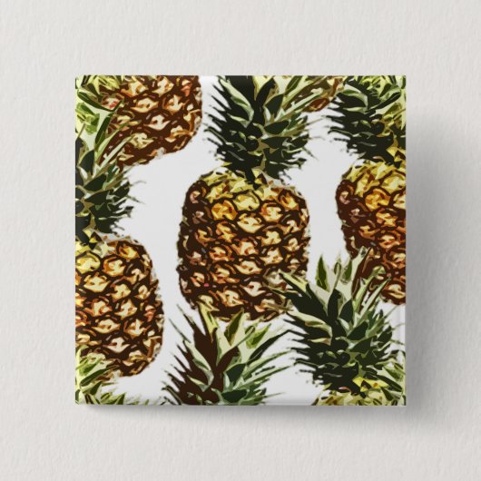 Grote anananassen (BGC aanpasbaar) Vierkante Button 5,1 Cm (Voorkant)