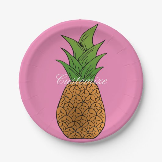 Grote ananas Thunder_Cove Papieren Bordje (Voorkant)