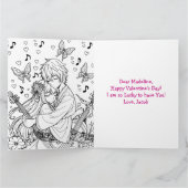 Grote Anime Gepersonaliseerde Valentijnsdag Kaart (Binnen)