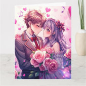 Grote Anime Gepersonaliseerde Valentijnsdag Kaart (Voorkant)