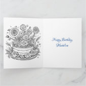 Grote anime meisje en Axolotl gepersonaliseerde ve Kaart (Binnen)