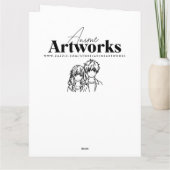 Grote anime meisje en Axolotl gepersonaliseerde ve Kaart (Achterkant)