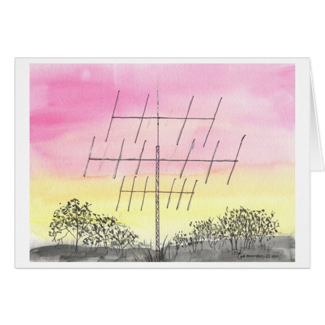 Grote antenne op zonsondergang (Voorkant Horizontaal)