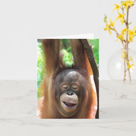 Grote Ape Lachen Maken Het Leven Beter Kaart (Gele Bloem)