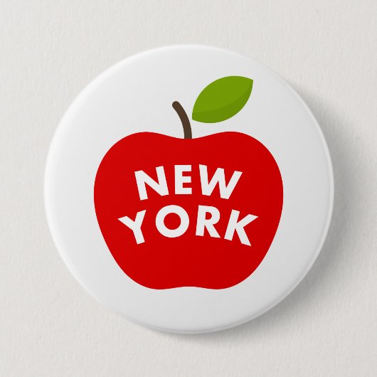Grote appel, New York Ronde Button 7,6 Cm (Voorkant)